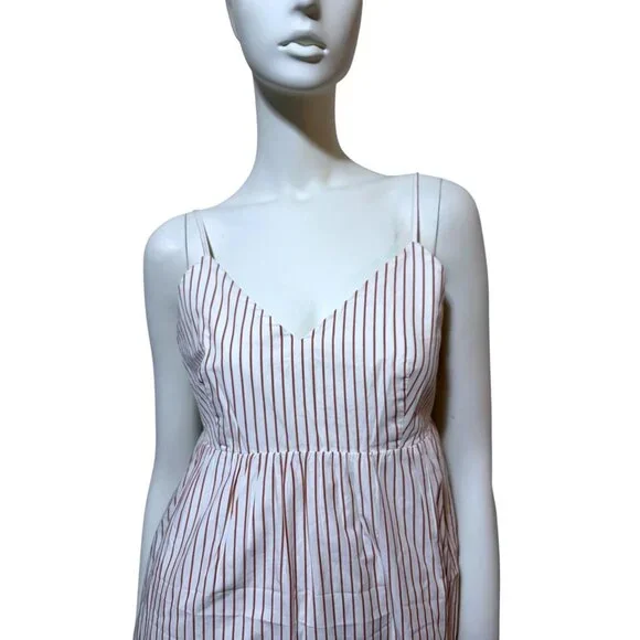 QUINCE Terracotta Striped Maxi Dress XS Nautical Resort 100% Organic Cotton - Picture 5 of 11